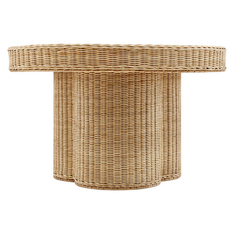 Modway Ainsley 32 Inch Round Natural Rattan Coffee Table  