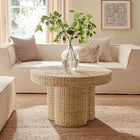 Modway Ainsley 32 Inch Round Natural Rattan Coffee Table