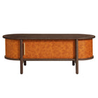 Modway Coralie Curved Vegan Leather Oval Coffee Table