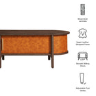 Modway Coralie Curved Vegan Leather Oval Coffee Table