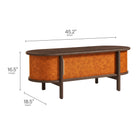 Modway Coralie Curved Vegan Leather Oval Coffee Table