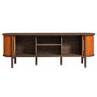 Modway Coralie Curved 71" Vegan Leather Oval TV Stand