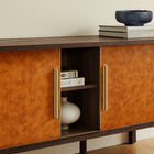 Modway Coralie Curved 71" Vegan Leather Oval TV Stand