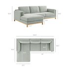 Modway Roscoe Left-Facing Fabric Sectional Sofa with Chaise