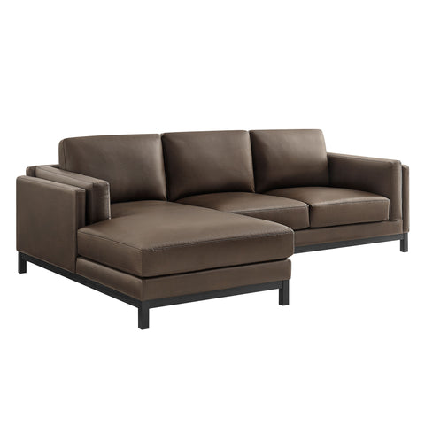 Modway Roscoe Left-Facing Vegan Leather Sectional Sofa with Chaise  