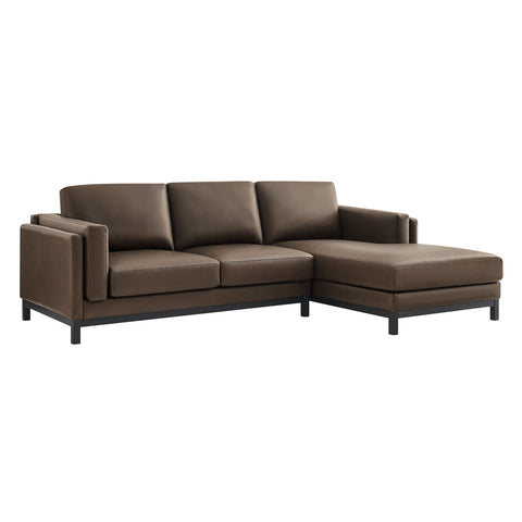 Modway Roscoe Right-Facing Vegan Leather Sectional Sofa with Chaise  