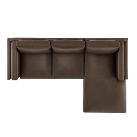 Modway Roscoe Right-Facing Vegan Leather Sectional Sofa with Chaise  