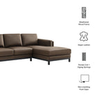 Modway Roscoe Right-Facing Vegan Leather Sectional Sofa with Chaise