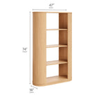 Modway Aspect 74 Inch Curved 4 Tier Bookshelf