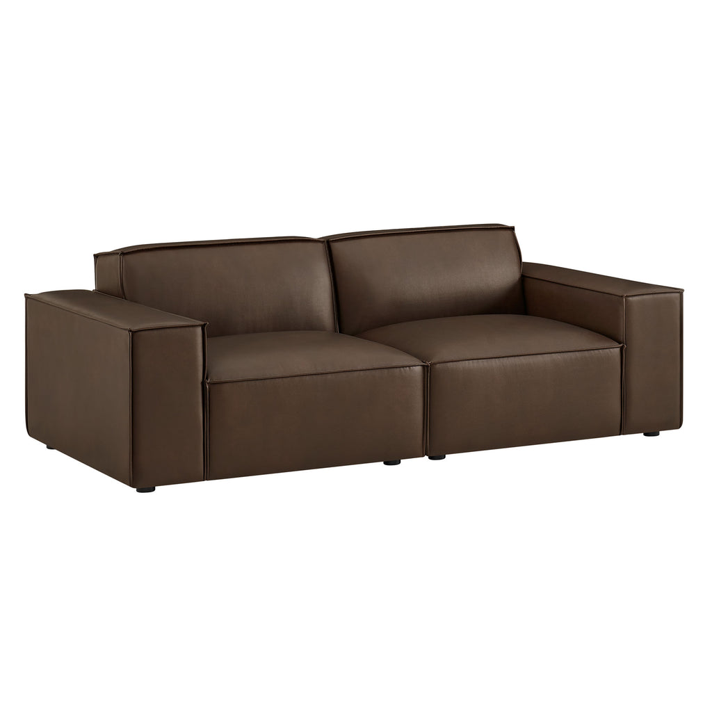 Modway Restore 2-Piece Vegan Leather Modular Loveseat - EEI-7404