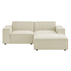 Modway Restore 3-Piece Performance Fabric Upholstered Modular Loveseat with Ottoman