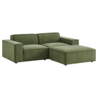 Modway Restore 3-Piece Performance Fabric Upholstered Modular Loveseat with Ottoman