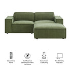 Modway Restore 3-Piece Performance Fabric Upholstered Modular Loveseat with Ottoman