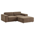 Modway Restore 3-Piece Performance Fabric Upholstered Modular Loveseat with Ottoman
