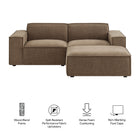 Modway Restore 3-Piece Performance Fabric Upholstered Modular Loveseat with Ottoman