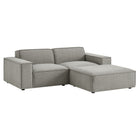 Modway Restore 3-Piece Performance Fabric Upholstered Modular Loveseat with Ottoman