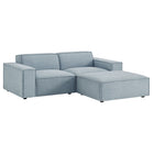 Modway Restore 3-Piece Performance Fabric Upholstered Modular Loveseat with Ottoman