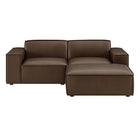 Modway Restore 3-Piece Vegan Leather Modular Loveseat with Ottoman