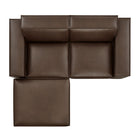 Modway Restore 3-Piece Vegan Leather Modular Loveseat with Ottoman