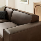 Modway Restore 3-Piece Vegan Leather Modular Loveseat with Ottoman