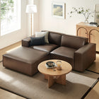 Modway Restore 3-Piece Vegan Leather Modular Loveseat with Ottoman