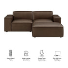 Modway Restore 3-Piece Vegan Leather Modular Loveseat with Ottoman