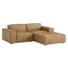 Modway Restore 3-Piece Vegan Leather Modular Loveseat with Ottoman