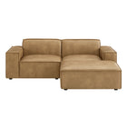 Modway Restore 3-Piece Vegan Leather Modular Loveseat with Ottoman