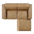 Modway Restore 3-Piece Vegan Leather Modular Loveseat with Ottoman