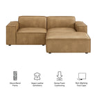 Modway Restore 3-Piece Vegan Leather Modular Loveseat with Ottoman