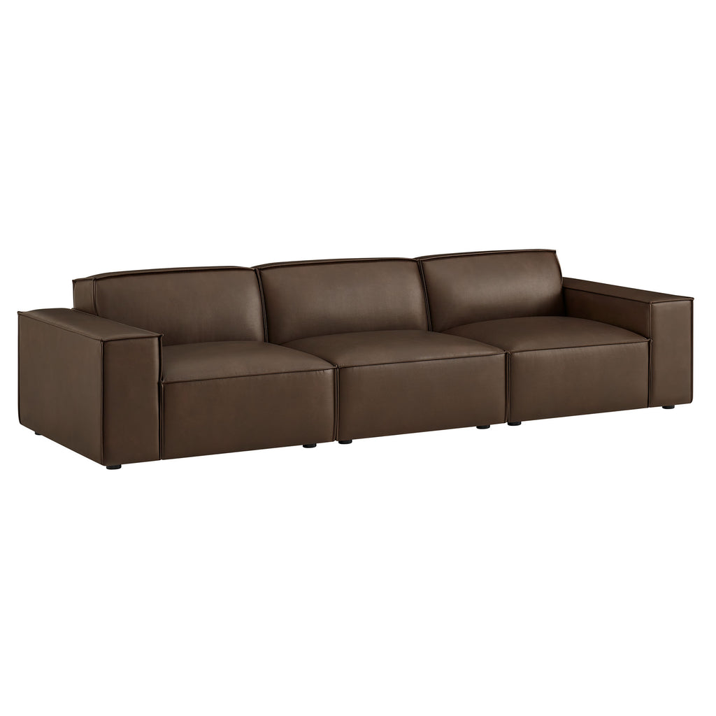 Modway Restore 3-Piece Vegan Leather Modular Sofa Set
