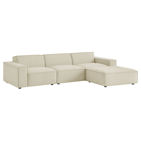 Modway Restore 4-Piece Performance Fabric Upholstered Modular Sofa Set with Ottoman