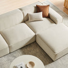 Modway Restore 4-Piece Performance Fabric Upholstered Modular Sofa Set with Ottoman