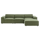 Modway Restore 4-Piece Performance Fabric Upholstered Modular Sofa Set with Ottoman