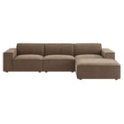 Modway Restore 4-Piece Performance Fabric Upholstered Modular Sofa Set with Ottoman