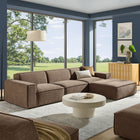 Modway Restore 4-Piece Performance Fabric Upholstered Modular Sofa Set with Ottoman