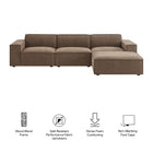 Modway Restore 4-Piece Performance Fabric Upholstered Modular Sofa Set with Ottoman