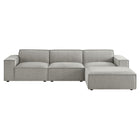 Modway Restore 4-Piece Performance Fabric Upholstered Modular Sofa Set with Ottoman
