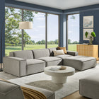 Modway Restore 4-Piece Performance Fabric Upholstered Modular Sofa Set with Ottoman