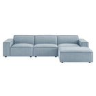 Modway Restore 4-Piece Performance Fabric Upholstered Modular Sofa Set with Ottoman