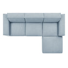 Modway Restore 4-Piece Performance Fabric Upholstered Modular Sofa Set with Ottoman