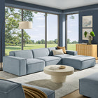 Modway Restore 4-Piece Performance Fabric Upholstered Modular Sofa Set with Ottoman