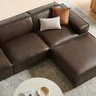 Modway Restore 4-Piece Vegan Leather Modular Sofa Set with Ottoman