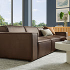 Modway Restore 4-Piece Vegan Leather Modular Sofa Set with Ottoman