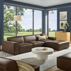 Modway Restore 4-Piece Vegan Leather Modular Sofa Set with Ottoman