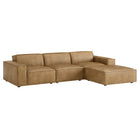 Modway Restore 4-Piece Vegan Leather Modular Sofa Set with Ottoman