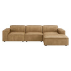 Modway Restore 4-Piece Vegan Leather Modular Sofa Set with Ottoman