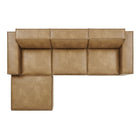 Modway Restore 4-Piece Vegan Leather Modular Sofa Set with Ottoman