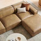 Modway Restore 4-Piece Vegan Leather Modular Sofa Set with Ottoman
