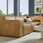 Modway Restore 4-Piece Vegan Leather Modular Sofa Set with Ottoman